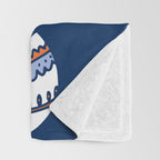 HoHoHo Cheerful little Christmas Illustration blue Throw Blanket Gallery Image 3