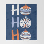 HoHoHo Cheerful little Christmas Illustration blue Throw Blanket Gallery Image 2
