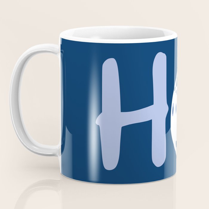 HoHoHo Cheerful little Christmas Illustration blue Coffee Mug Gallery Image 3