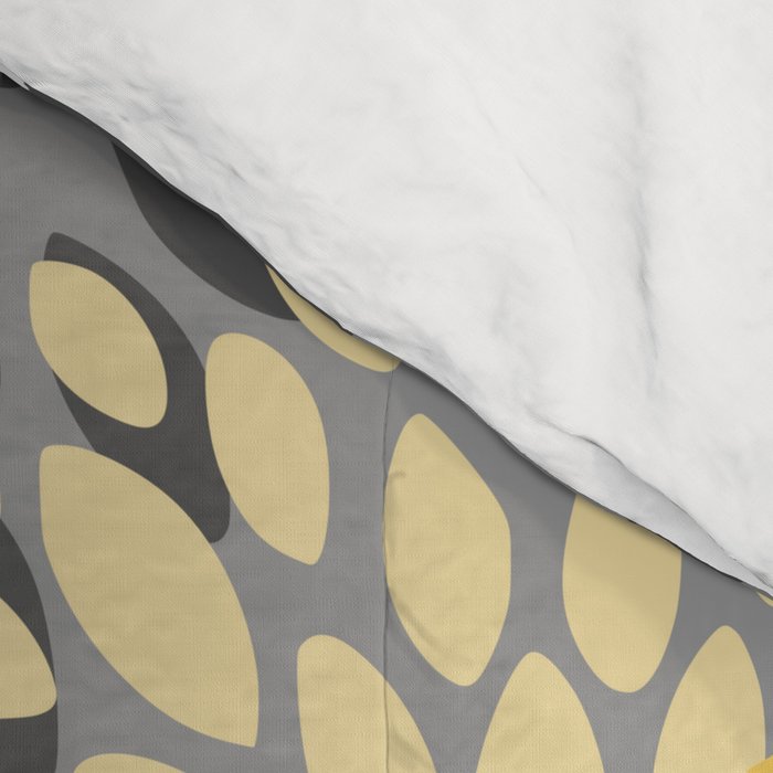 Modern Flowers Print, Yellow, White and Charcoal Grey Comforter Gallery Image 4