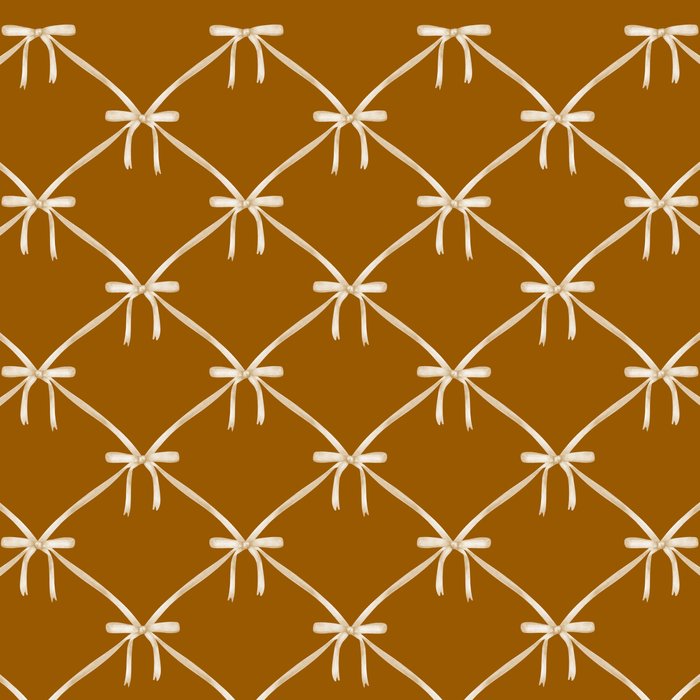 Bows & Ribbons Pattern XVII Burnt Ochre Coffee Mug Gallery Image 2