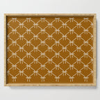 Bows & Ribbons Pattern XVII Burnt Ochre Serving Tray Gallery Image 1