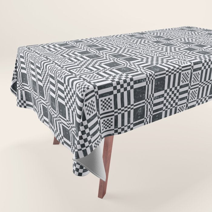 Structured Lines Grid Tablecloth Gallery Image 1