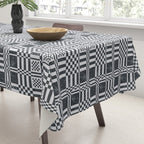 Structured Lines Grid Tablecloth Gallery Image 3