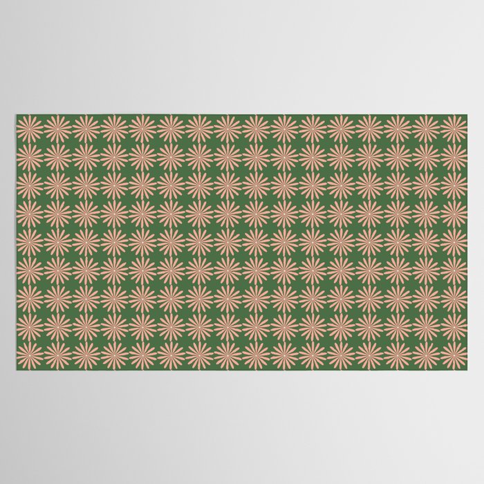 Multi Daisy Retro Pattern in Blush Pink and Green Tablecloth Gallery Image 2