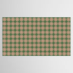 Multi Daisy Retro Pattern in Blush Pink and Green Tablecloth Gallery Image 2