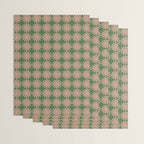 Multi Daisy Retro Pattern in Blush Pink and Green Wrapping Paper Gallery Image 3