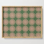 Multi Daisy Retro Pattern in Blush Pink and Green Serving Tray Gallery Image 1