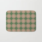 Multi Daisy Retro Pattern in Blush Pink and Green Bath Mat Gallery Image 1