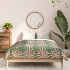 Multi Daisy Retro Pattern in Blush Pink and Green Comforter Gallery Image 3