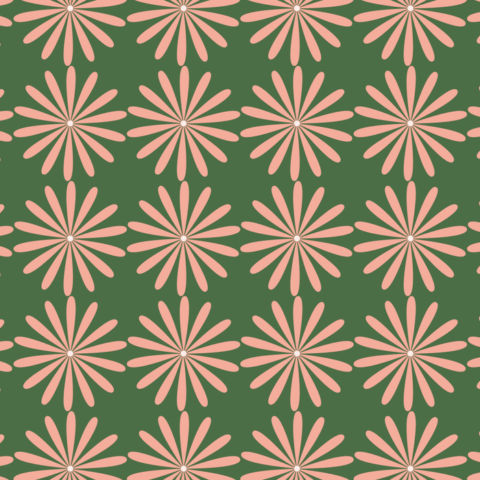 Multi Daisy Retro Pattern in Blush Pink and Green Coffee Mug Gallery Image 2