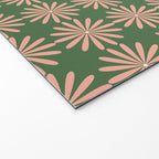 Multi Daisy Retro Pattern in Blush Pink and Green Welcome Mat Gallery Image 2