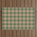 Multi Daisy Retro Pattern in Blush Pink and Green Outdoor Rug Gallery Image 1