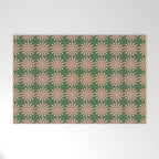 Multi Daisy Retro Pattern in Blush Pink and Green Welcome Mat Gallery Image 1