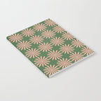 Multi Daisy Retro Pattern in Blush Pink and Green Notebook Gallery Image 2