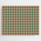 Multi Daisy Retro Pattern in Blush Pink and Green Jigsaw Puzzle Gallery Image 1