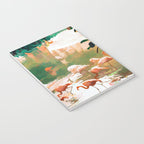 Flamingo Sighting, Jungle Nature Wildlife Birds Painting, Animals Forest Safari Illustration Notebook Gallery Image 3