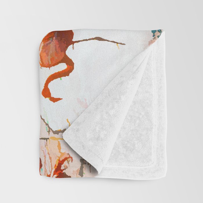 Flamingo Sighting, Jungle Nature Wildlife Birds Painting, Animals Forest Safari Illustration Throw Blanket Gallery Image 3