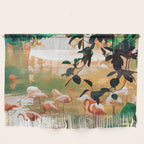 Flamingo Sighting, Jungle Nature Wildlife Birds Painting, Animals Forest Safari Illustration Wall Hanging Gallery Image 1