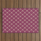 Bows & Ribbons Pattern XXXIII Plum Purple Outdoor Rug Gallery Image 1