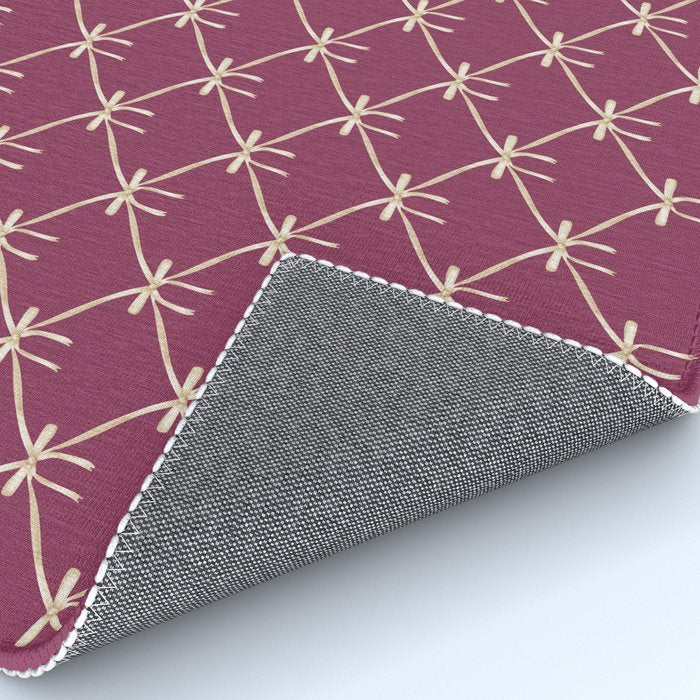 Bows & Ribbons Pattern XXXIII Plum Purple Rug Gallery Image 4