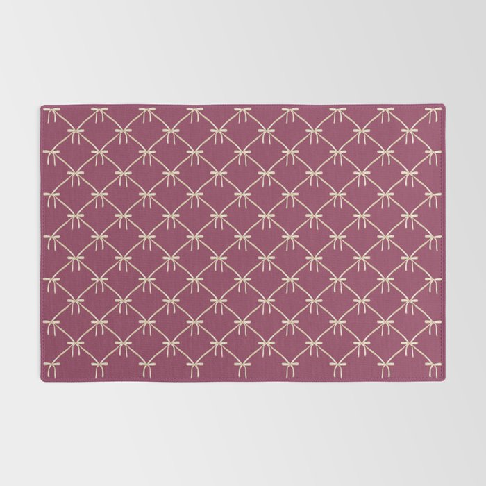 Bows & Ribbons Pattern XXXIII Plum Purple Rug Gallery Image 2
