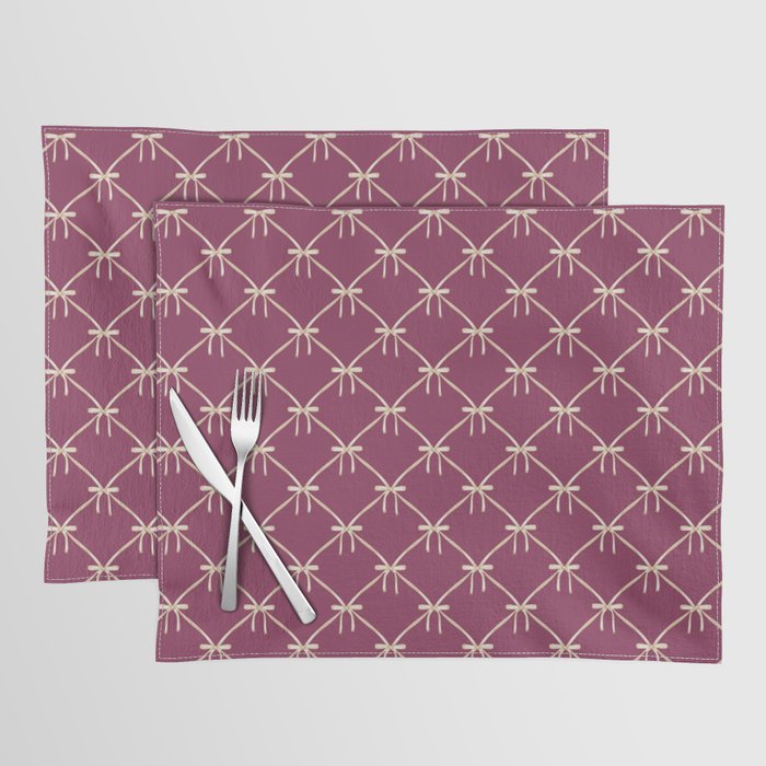 Bows & Ribbons Pattern XXXIII Plum Purple Placemat Gallery Image 1