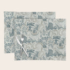 Fairytale Forest Raccoons - charming blue Placemat Gallery Image 1