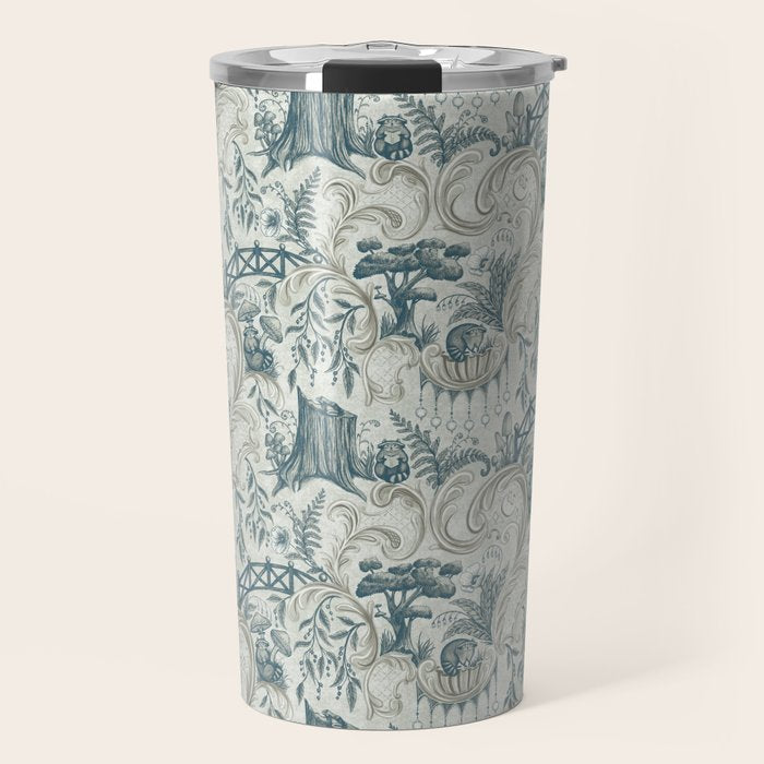 Fairytale Forest Raccoons - charming blue Travel Mug Gallery Image 1
