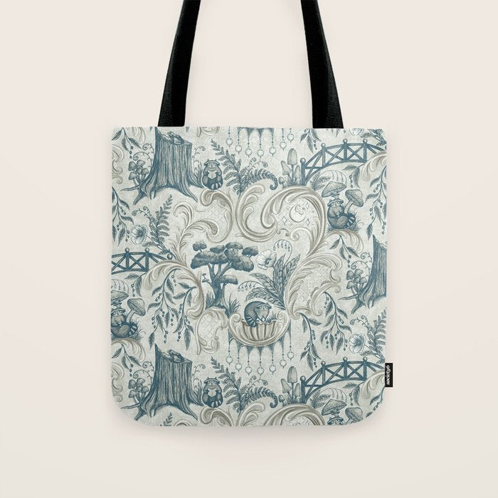 Fairytale Forest Raccoons - charming blue Tote Bag Gallery Image 1