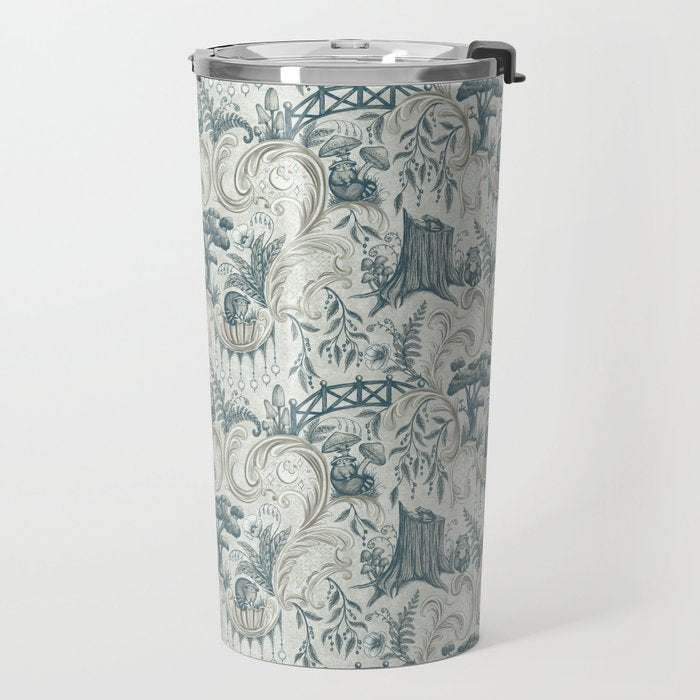 Fairytale Forest Raccoons - charming blue Travel Mug Gallery Image 2