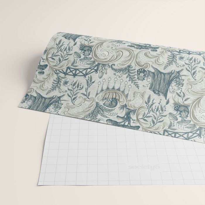Fairytale Forest Raccoons - charming blue Wrapping Paper Gallery Image 2