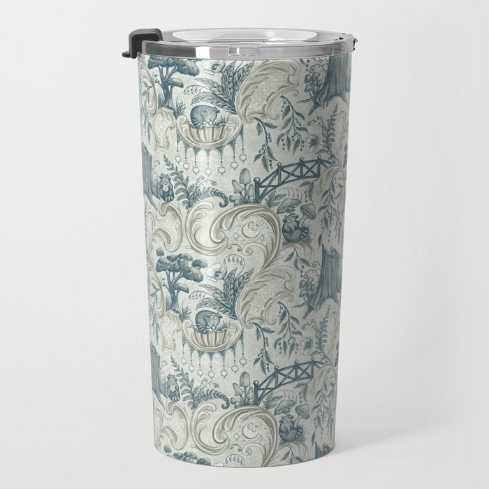 Fairytale Forest Raccoons - charming blue Travel Mug Gallery Image 3