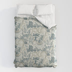 Fairytale Forest Raccoons - charming blue Duvet Cover Gallery Image 6