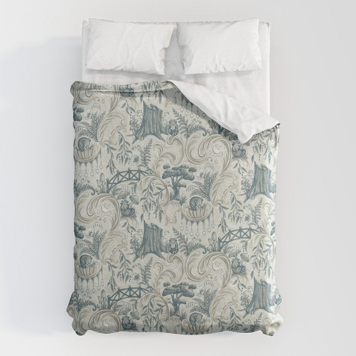 Fairytale Forest Raccoons - charming blue Duvet Cover Gallery Image 6