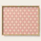 Atomic Age 1950s Retro Starburst Pattern in Cream and Blush Pink  Serving Tray Gallery Image 1
