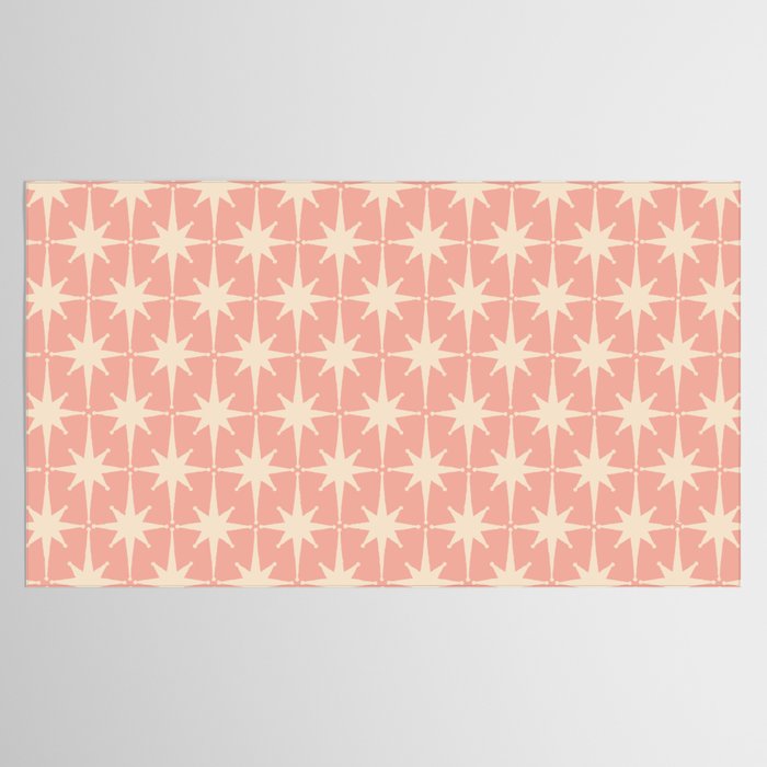 Atomic Age 1950s Retro Starburst Pattern in Cream and Blush Pink  Tablecloth Gallery Image 2