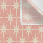 Atomic Age 1950s Retro Starburst Pattern in Cream and Blush Pink  Wall Tapestry Gallery Image 3