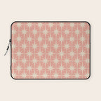 Atomic Age 1950s Retro Starburst Pattern in Cream and Blush Pink  Laptop Sleeve Gallery Image 1