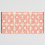 Atomic Age 1950s Retro Starburst Pattern in Cream and Blush Pink  Desk Mat Gallery Image 3