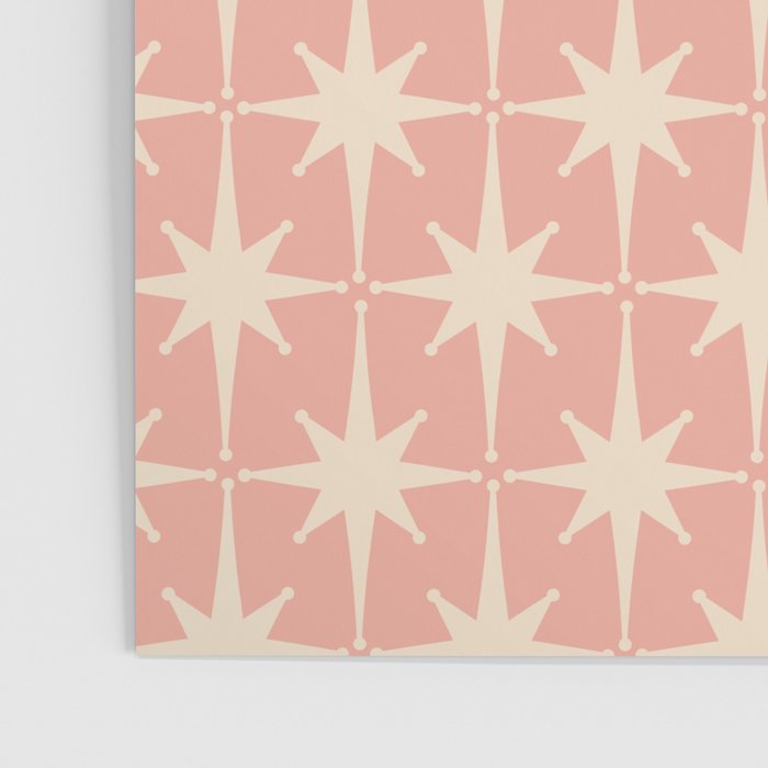 Atomic Age 1950s Retro Starburst Pattern in Cream and Blush Pink  Poster Gallery Image 3