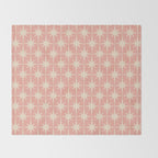 Atomic Age 1950s Retro Starburst Pattern in Cream and Blush Pink  Throw Blanket Gallery Image 2