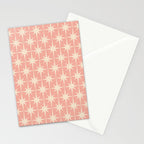 Atomic Age 1950s Retro Starburst Pattern in Cream and Blush Pink  Stationery Card Gallery Image 2