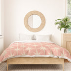 Atomic Age 1950s Retro Starburst Pattern in Cream and Blush Pink  Duvet Cover Gallery Image 3