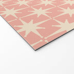Atomic Age 1950s Retro Starburst Pattern in Cream and Blush Pink  Welcome Mat Gallery Image 2