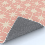 Atomic Age 1950s Retro Starburst Pattern in Cream and Blush Pink  Rug Gallery Image 4