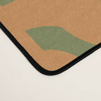 Mid Century Modern Loop Pattern in Retro Cantaloupe Orange and Olive Green Desk Mat Gallery Image 4