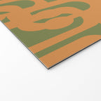 Mid Century Modern Loop Pattern in Retro Cantaloupe Orange and Olive Green Welcome Mat Gallery Image 2