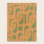 Mid Century Modern Loop Pattern in Retro Cantaloupe Orange and Olive Green Notebook Gallery Image 4