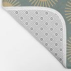Boho Summer Sun Pattern XVI Neutral Earthy Sage Yellow Bath Mat Gallery Image 2